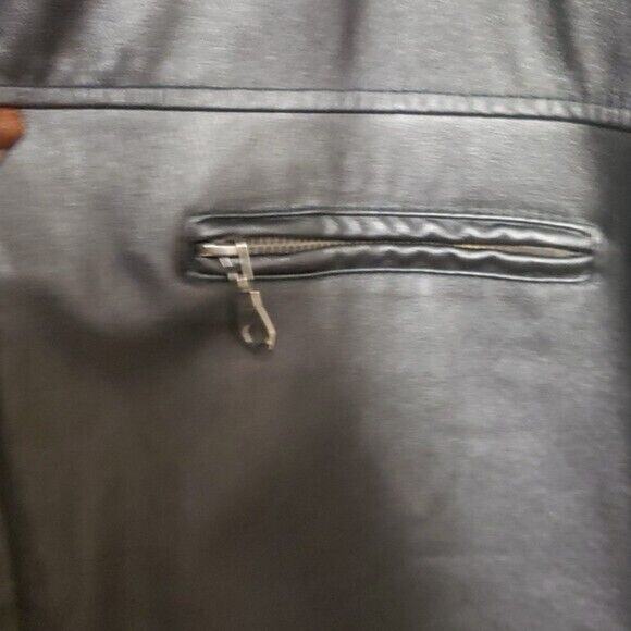 Vintage Duke Haband Black Leather Jacket Men’s XL Quilted Lining Pockets - Picture 5 of 9